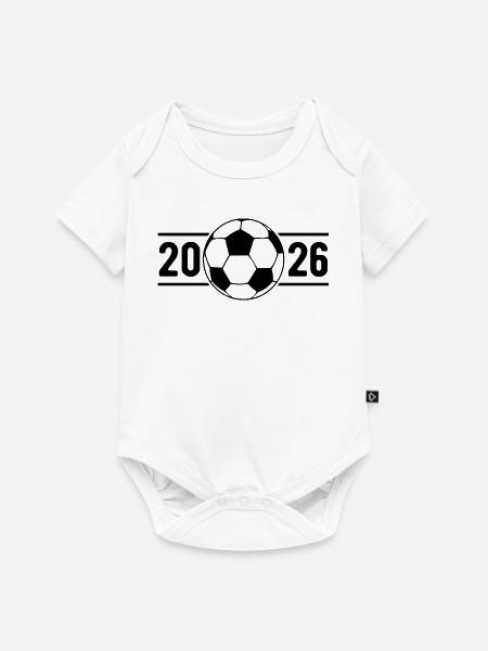Fußball Banner 2026 - Baby Premium Kurzarmbody - Weiß