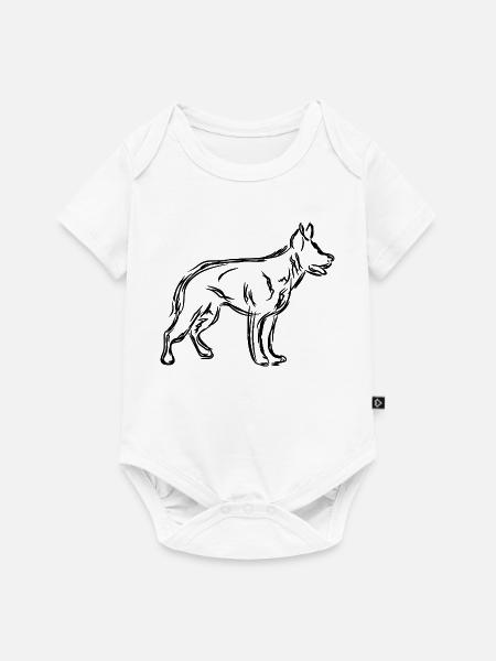 Deutscher Schäferhund Skizze - Baby Premium Kurzarmbody - Weiß