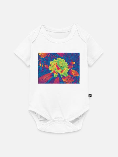 Neon Bloom Psychedelische Blume - Baby Premium Kurzarmbody - Weiß