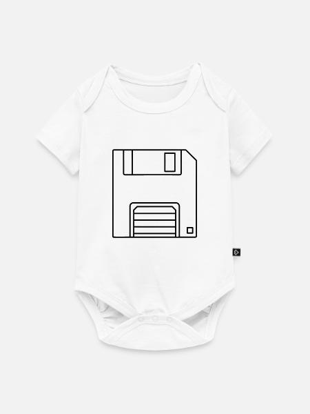 Diskette - Baby Premium Kurzarmbody - Weiß