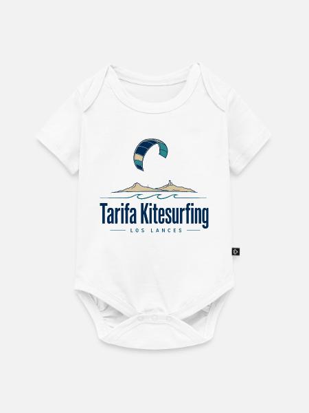 Tarifa Kitesurfing Logo Am Strand - Baby Premium Kurzarmbody - Weiß
