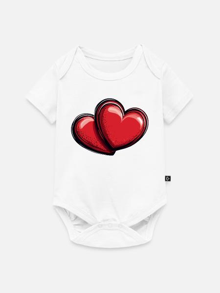 Herzen Liebe Symbol - Baby Premium Kurzarmbody - Weiß