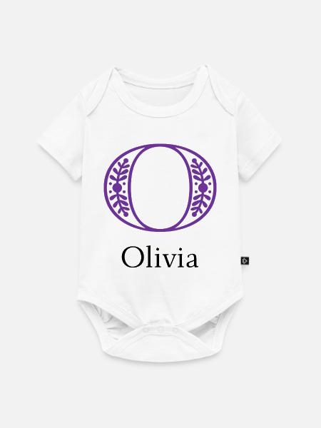 Ornamentelles O-Blattwerk Logo - Baby Premium Kurzarmbody - Weiß