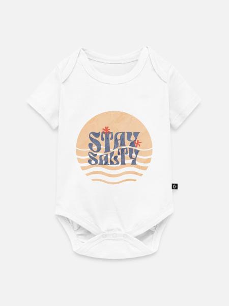 Stay Salty Waves Kunst - Baby Premium Kurzarmbody - Weiß