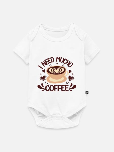 Ich brauche viel Kaffee - Baby Premium Kurzarmbody - Weiß