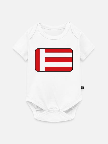 Eindhoven-Flaggenlogo - Baby Premium Kurzarmbody - Weiß