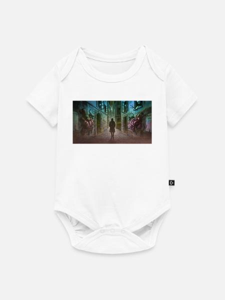 Dunkle Gasse mit Kreaturen - Baby Premium Kurzarmbody - Weiß