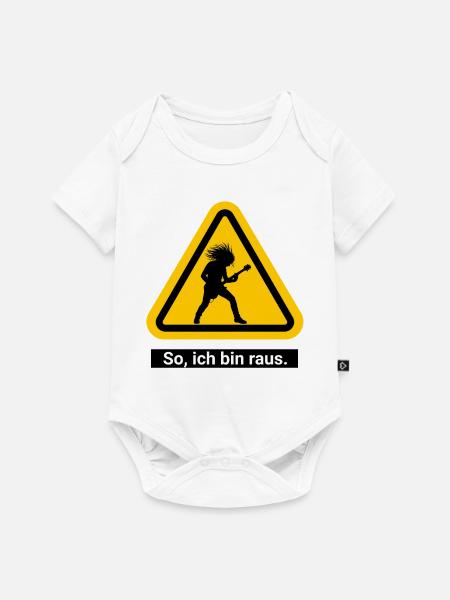 So, ich bin raus. Feierabend Warnschild - Baby Premium Kurzarmbody - Weiß