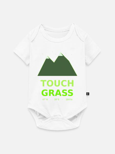 Neon Berge Touch Grass - Baby Premium Kurzarmbody - Weiß
