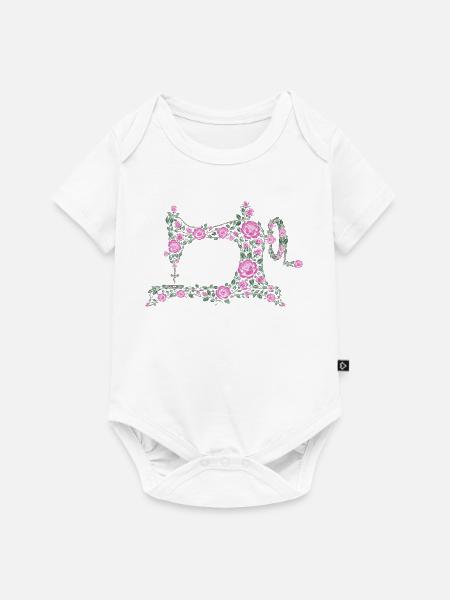 Nähmaschine - Baby Premium Kurzarmbody - Weiß