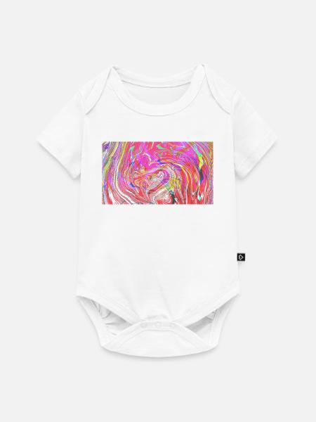 Farbrausch Wirbelkunst - Baby Premium Kurzarmbody - Weiß