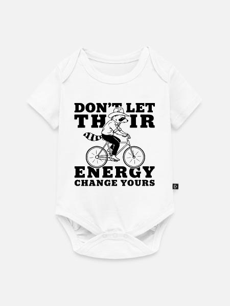 Waschbär Fahrrad Spruch - Baby Premium Kurzarmbody - Weiß