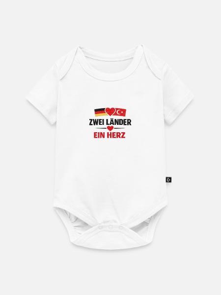 Zwei Länder, Ein Herz - Baby Premium Kurzarmbody - Weiß