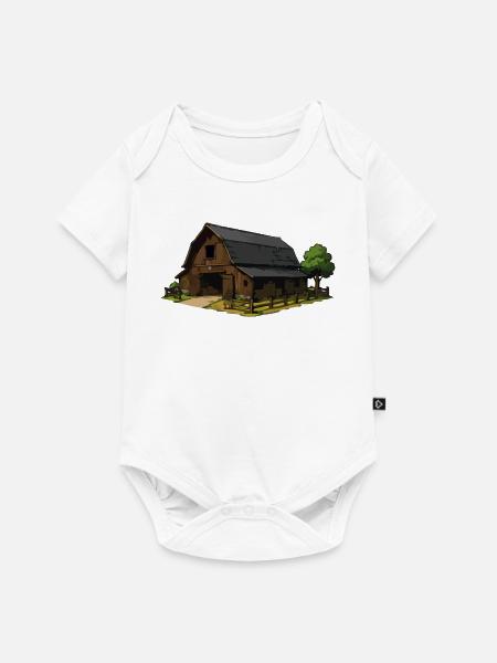 Rustikale Scheune Illustration - Baby Premium Kurzarmbody - Weiß