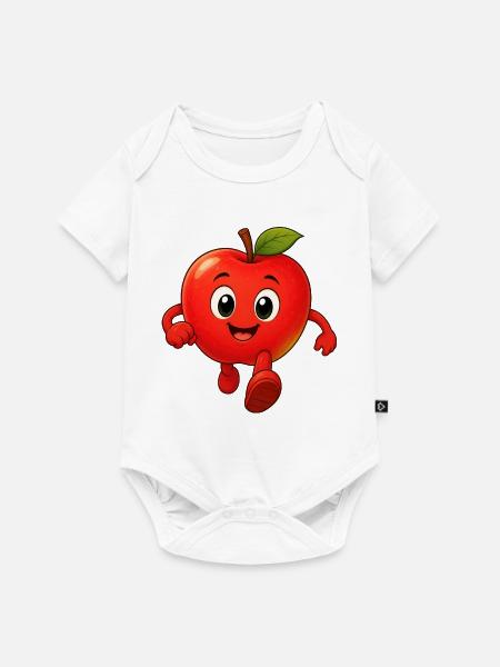 Lustiger Apfel - Baby Premium Kurzarmbody - Weiß