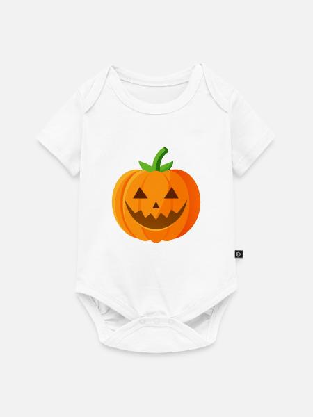 Halloween-Kürbis - Baby Premium Kurzarmbody - Weiß