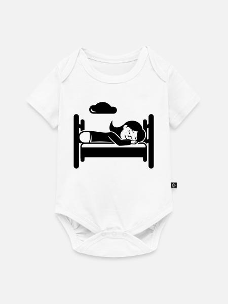 Schlafen Müde - Baby Premium Kurzarmbody - Weiß