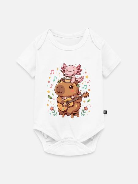 Capybara Axolotl - Baby Premium Kurzarmbody - Weiß
