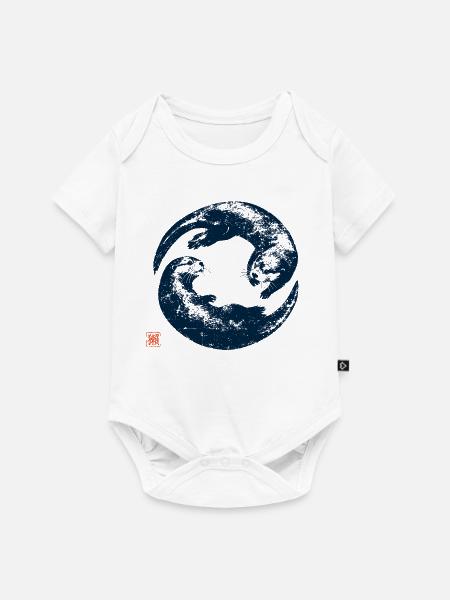 Zen Otter mit Kanji Stempel - Baby Premium Kurzarmbody - Weiß
