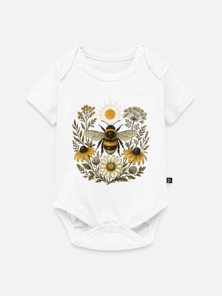 Hummel-Wildblumen - Baby Premium Kurzarmbody - Weiß