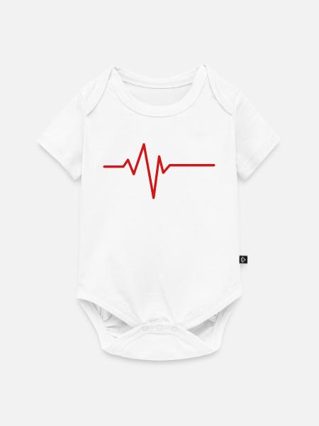 Herzschlag-Kardiogramm - Baby Premium Kurzarmbody - Weiß