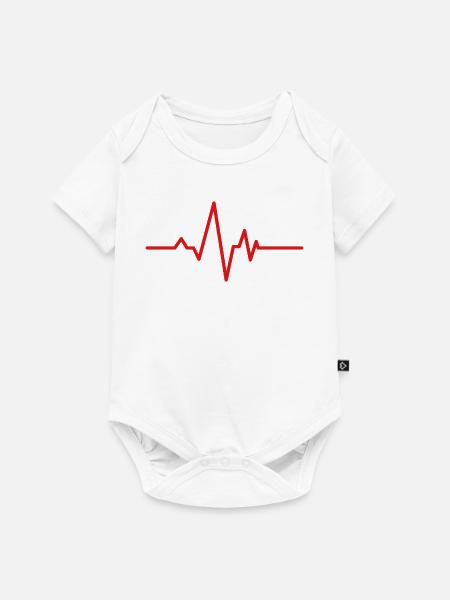 Herzschlag-Kardiogramm - Baby Premium Kurzarmbody - Weiß