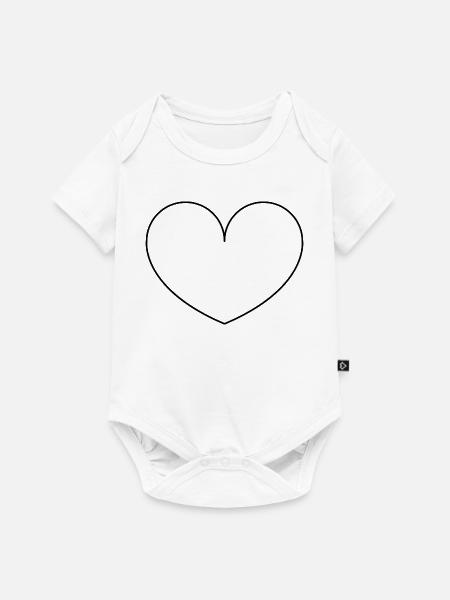 Herz-Übersicht - Baby Premium Kurzarmbody - Weiß
