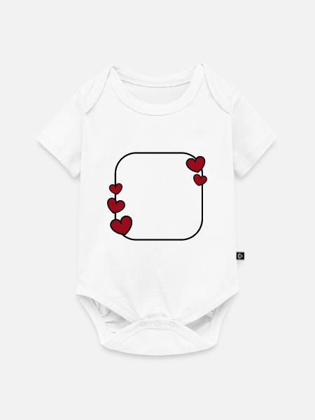 Herzrahmen - Baby Premium Kurzarmbody - Weiß