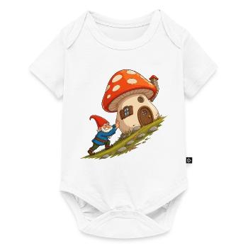 Le nain de la maison champignon tire la maison - Body à manches courtes Premium Bébé - blanc - Devant