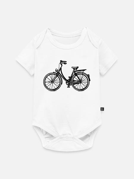 Holland-Fahrrad - Illustration - Baby Premium Kurzarmbody - Weiß