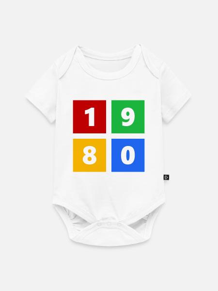 1980 - Baby Premium Kurzarmbody - Weiß