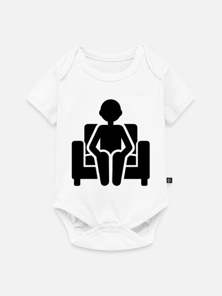 Couch Sitzen Faul - Baby Premium Kurzarmbody - Weiß