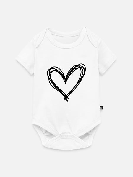 Herz - Baby Premium Kurzarmbody - Weiß