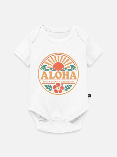 Aloha Frieden Mitgefühl - Baby Premium Kurzarmbody - Weiß