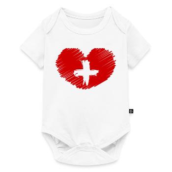SCHWEIZ SWISS SWITZERLAND EUROPA SPORT FAN - Baby Premium short-sleeve bodysuit - white - Front