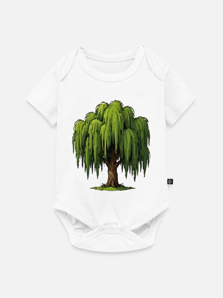 Weinende Weide Grafik - Baby Premium Kurzarmbody - Weiß
