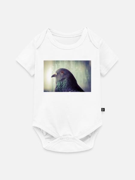 Irisierende Taubenporträt - Baby Premium Kurzarmbody - Weiß