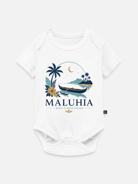 Maluhia-Ozeanfrieden - Baby Premium Kurzarmbody - Weiß