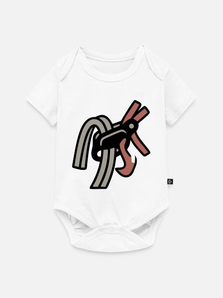 Sicherungsgerät Klettern Karabiner Bouldern - Baby Premium Kurzarmbody - Weiß