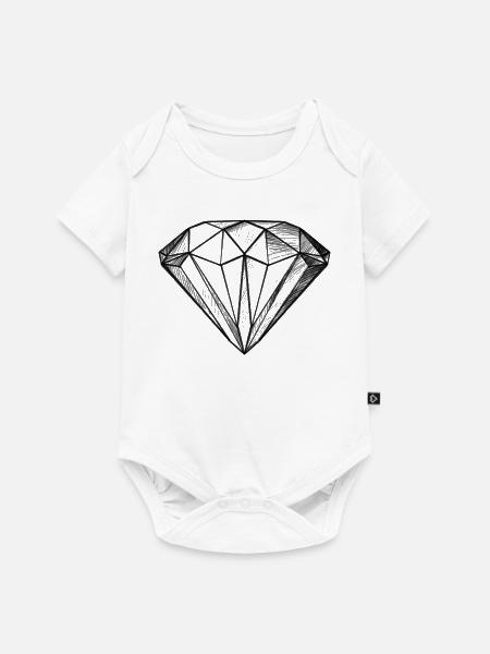 Diamant Edelstein Kristall Design - Illustration - Baby Premium Kurzarmbody - Weiß