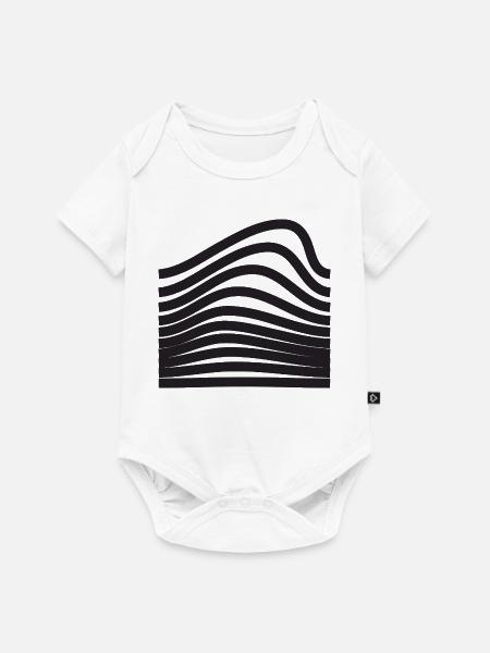 Fette Wellenlinien-Design - Baby Premium Kurzarmbody - Weiß