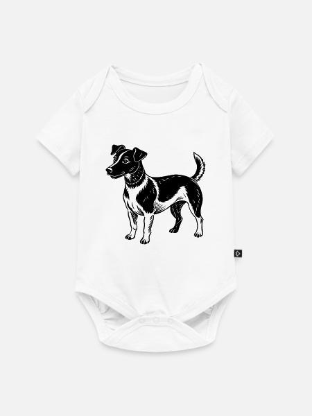 Jack Russel - Baby Premium Kurzarmbody - Weiß