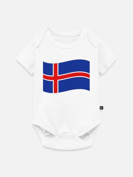 Isländische Flagge - Baby Premium Kurzarmbody - Weiß