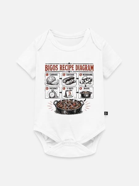 Bigos-Rezeptdiagramm - Baby Premium Kurzarmbody - Weiß