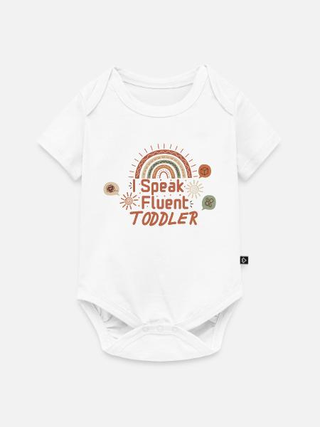 Sprich fließend Kleinkind-Regenbogen-Tee - Baby Premium Kurzarmbody - Weiß