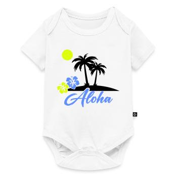 Aloha Hibiscus Neon Script - Baby Premium short-sleeve bodysuit - white - Front
