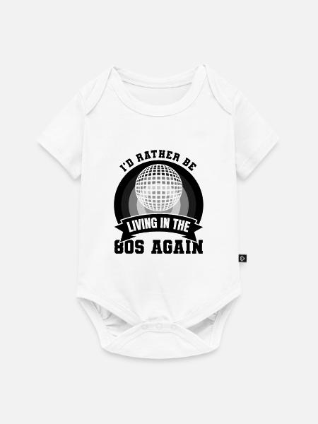 80er Jahre - Baby Premium Kurzarmbody - Weiß