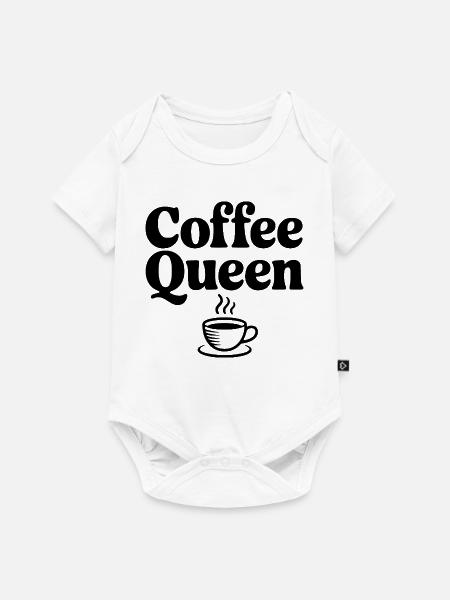 Kaffeekönigin - Baby Premium Kurzarmbody - Weiß