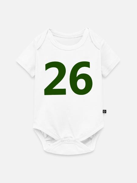 Zahl 26 - Baby Premium Kurzarmbody - Weiß