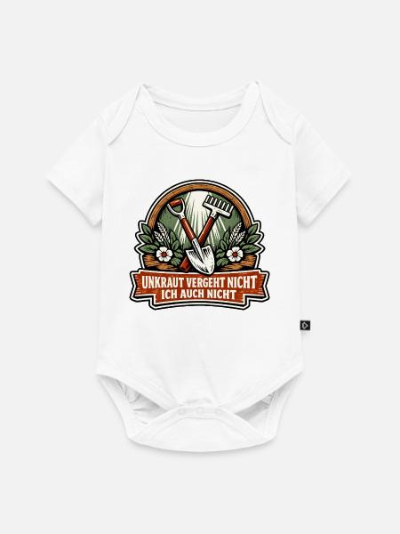 Unkraut vergeht nicht Gartenhumor - Baby Premium Kurzarmbody - Weiß